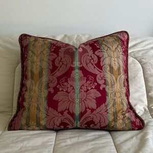 Red Jacquard Accent Pillow 21” x 23”